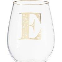 Orsina Comfortable Grip Letter E Curved Tumbler, Versatile Tumbler For Parties, Easy Sipping Restaurant Tumbler in Clear