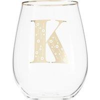 Orsina Versatile Letter K Curved Tumbler, Comfortable Grip Tumbler For Parties, Easy Sipping Restaurant Tumbler in Clear