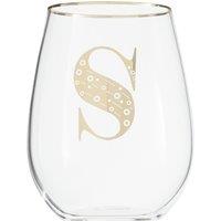 Orsina Comfortable Grip Letter S Curved Tumbler, Versatile Tumbler For Parties, Easy Sipping Restaurant Tumbler in Clear