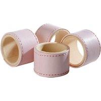 Orsina Coloured Leather Effect Set Of Four Faux Leather Pink Napkin Rings