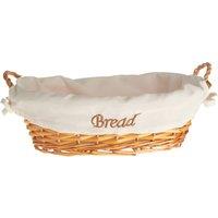 Orsina Willow Small Oblong Wicker Bread Basket With Cream Inner in Brown