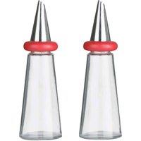 Orsina Cone Condiments Plastic Oil & Vinegar Set in Red
