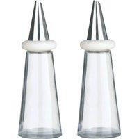 Orsina Cone Condiments Plastic Oil & Vinegar Set in Cream