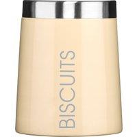 Orsina Biscuit Canister, Stylish Metal Storage Jar With Embossed Label & Lid, Keeps Biscuits Fresh in Cream