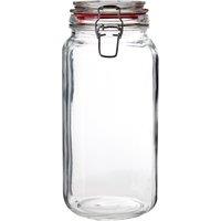 Orsina Durable 2000ml Airtight Glass Storage Jar, Stylish Glass Jar With Lid, Stainless Steel Locking Storage Jars in Clear