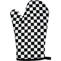 Orsina Check Mate Single Oven Glove, Classic Checkered Pattern With Quilted Heat Protection, Comfortable & Safe in Black
