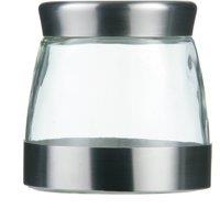 Orsina Brushed Storage Small 850ml Glass Storage Jar in Silver