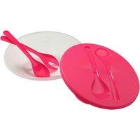 Orsina Durably Constructed Salad Container With Pink Lid, Convenient Storage Box With Lid, Versatile Plastic box