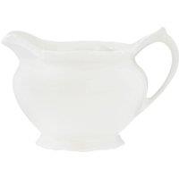 Orsina Durable Embossed White Creamer, Smooth Porcelain Creamer For Dining Table, Controlled Pouring Creamer