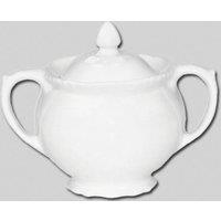 Orsina Elegant Embossed White Sugar Bowl, Functional White Sugar Bowl For Breakfast, Multi Purpose Sugar Bowl