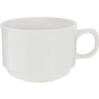 Orsina Mocca Stacking Cup White, Durable Porcelain Coffee Cup, Modern Design Stackable Mug, Cute Mug For Kitchen in White