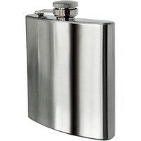 Orsina Black Leather Effect Stainless Steel Hip Flask Set, 8oz Flask With Matching Shot Glasses & Funnel in Silver