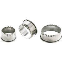 Orsina Contemporary 3Pc Pastry Cutters, Simple To Use Biscuit Cutters, Dishwasher Safe Pastry Cutters For KItchen in Silver