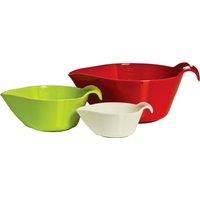 Orsina Set of 3 Assorted Coloured Melamine Measuring Bowls, Lightweight & Durable Design, Stackable