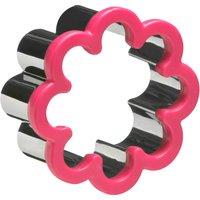 Orsina Durable Large Stainless Steel & Hot Pink ABS Flower Shape Cookie Cutter, Simple To Use Biscuit Cutter
