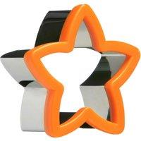 Orsina Simple To Use Large Stainless Steel & Orange ABS Star Shape Cookie Cutter, Durable Biscuit Cutter