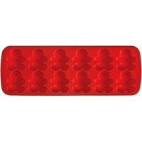 Orsina Silicone 12 Gingerbread Men Cake/Chocolate Mould, Flexible Non-Stick Red Silicone Tray, Heat Resistant Up