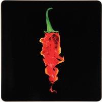 Orsina Set Of Four Flaming Chilli Placemats in Black