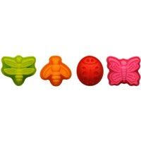 Orsina Silicone Set of Four Mini Cake Moulds, Flexible Non-Stick Moulds in Butterfly, Bee, Ladybird & Dragonfly