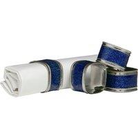 Orsina Elegant Set Of Four Purple Glitter Napkin Ring, Versatile Ring For Table, Durable Napkin Ring For Guests in Blue