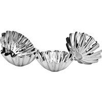 Orsina Modern Design Set of 4 Round Fluted Cake Moulds, Durable Tinplate Circle Cake Pans, Curved Pastry Moulds in Silver