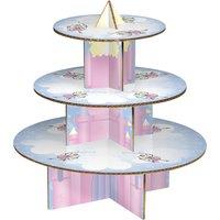 Orsina Fairy Castle Three Tier Cake Stand, Cardboard Cupcake Holder, Fantasy Cake Riser, Charming Party Centrepiece