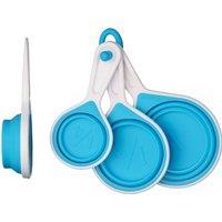 Orsina Durable Set of Four Orange Silicone Measuring Cups, Collapsible Measuring Cup, Functional Measuring Cup in Blue