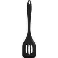 Orsina Orange Silicone Slotted Turner, Scratch-Free Flipper For Smooth Pans, Handy Kitchen Tool, Cooking Spatula in Black