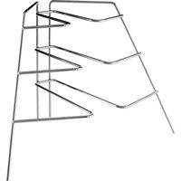 Orsina Corner Plate Rack With Chrome Finish, 3 Tier Rack For Organising Plates Or Lids, Metal Construction in Silver