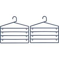 Orsina Set of 2 Grey Plastic Multi-Tier Trouser Hangers, Garment Organisers, Cloth Hanging Hanger For Wardrobe in Indigo