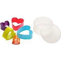 Orsina Simple To Use 5Pc Heart Shape Assorted Colour Cookie Cutter Set, Durable Cutters, Versatile Cookie Cutters