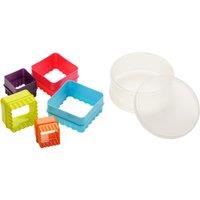 Orsina Durable 5Pc Square Fluted Shape Cutter, Simple To Use Biscuit Cutters, Dishwasher Safe Cookie Cutters