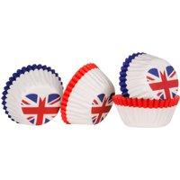 Orsina 100Pcs Mini Cupcake Cases Paper, Union Jack Heart Design Cup Cake Paper Cases, Greaseproof Muffin Paper Cups
