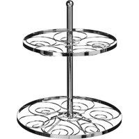 Orsina Swirl 2 Tier Chrome Cake Stand in Silver