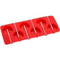 Orsina Versatile 6 Flower Moulds With 12 Sticks, Non-Stick Silicone Baking Mold, High-Quality Cake Pop Silicone Mold in Red
