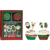 Orsina Christmas Cupcake Cases & Toppers Set
