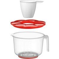 Orsina Precisely Measured Bowl With Cup Measuring Set, Durable Measuring Cup, Functional Design Measuring Cup in Red