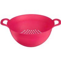 Orsina Orange Large Plastic Colander with Handles, Heavy-Duty Kitchen Sieve For Swift Draining, Strainer with Handles in Pink