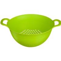Orsina Orange Large Plastic Colander with Handles, Heavy-Duty Kitchen Sieve For Swift Draining, Strainer with Handles in Green