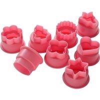 Orsina Durable 8Pc Pink Plastic Assorted Cutter Set, Simple To Use Biscuit Cutters, Dishwasher Safe Cookie Cutters