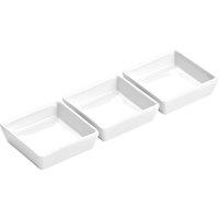 Orsina Elegant Set Of Three Entree Square Serving Dishes, Porcelain Serving Dishes, Versatile Serving Dishes in White