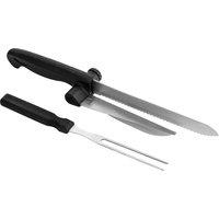 Orsina Durable Design Two Piece Carving Set, Versatile Carving Set For Cutting, Everyday Use Kitchen Carving Tool in Black
