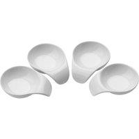 Orsina Elegant Set Of Four White Porcelain Serving Dishes, Porcelain Serving Dishes, Versatile Serving Dishes