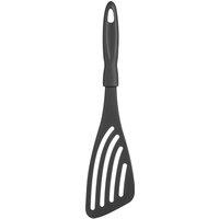 Orsina Black Slotted Turner With Grey Handle, Heat-Resistant Kitchen Utensil, Grease Draining Spatula for Cooking