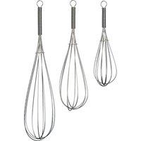 Orsina Versatile Set of 3 Chrome Finish Whisks, Premium Stainless Steel Whisk, Stainless Steel Baking Whisk in Silver