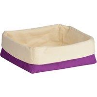 Orsina Large Bread Basket With Hot Pink & Cream Lining, Handwoven Rectangular Willow Basket For Bread, Fruit in Purple