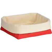 Orsina Large Bread Basket With Hot Pink & Cream Lining, Handwoven Rectangular Willow Basket For Bread, Fruit in Red