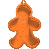 Orsina Durable Silicone Cake Mould Gingerbread Man Orange, Flexible Baking Mould, Heat Resistant Man Cake Mould in Orange