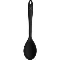 Orsina Heat-Resistant Light Pink Silicone Spoon, Stain Resistant Cooking Spoon, Kitchen Tool With Hanging Loop in Black