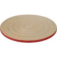 Orsina Orange Placemat, Durable 35cm Round Bamboo Trivet for Kitchen, nature friendly Natural Finish in Red